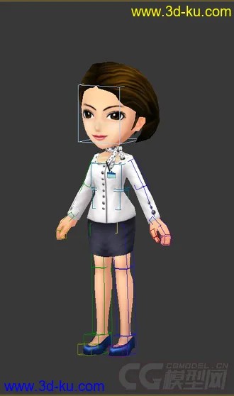 3D打印模型Q版女生，低模免费的图片