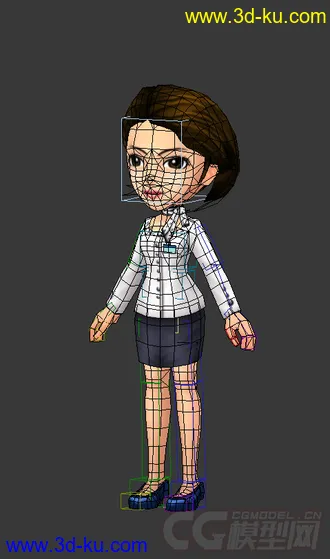 3D打印模型Q版女生，低模免费的图片