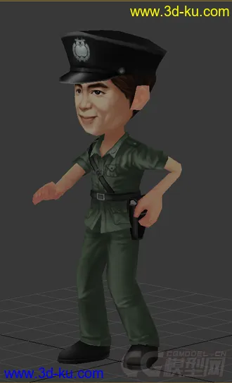 3D打印模型低模免费，Q版警察，男人的图片
