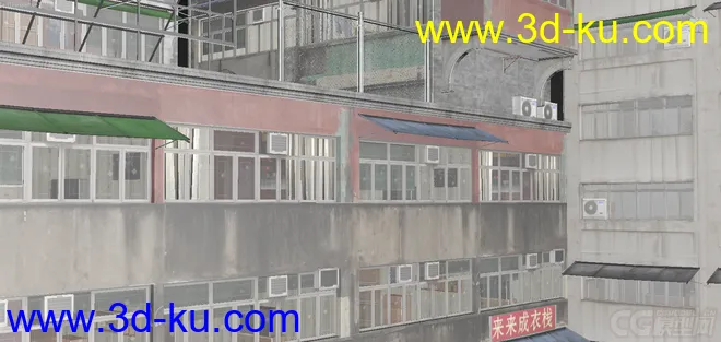 中国老房子 筒子楼模型的图片2