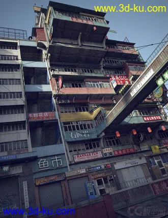 3D打印模型中国老房子 筒子楼的图片