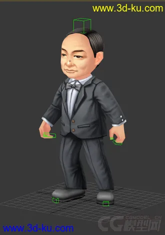 3D打印模型Q版低模，中年男人，吴宇森，免费的图片