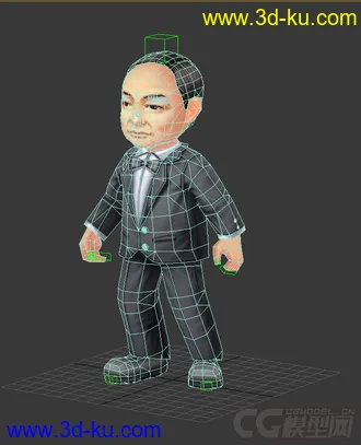 3D打印模型Q版低模，中年男人，吴宇森，免费的图片