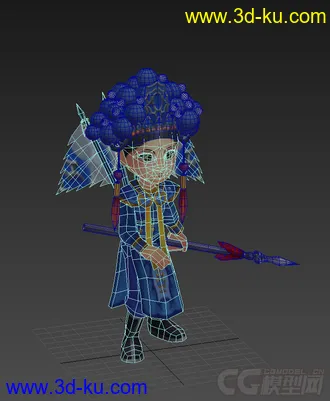 3D打印模型Q版低模，京剧演员，免费的图片