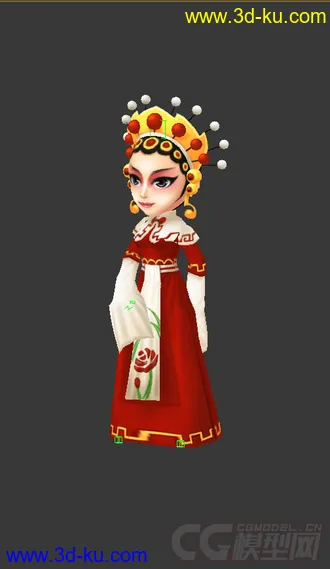 3D打印模型Q版，京剧，低模免费的图片
