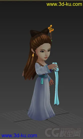 3D打印模型Q版低模，婢女，免费的图片