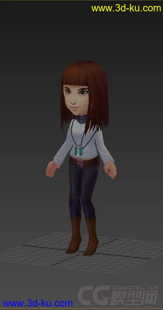3D打印模型Q版女生，低模免费的图片
