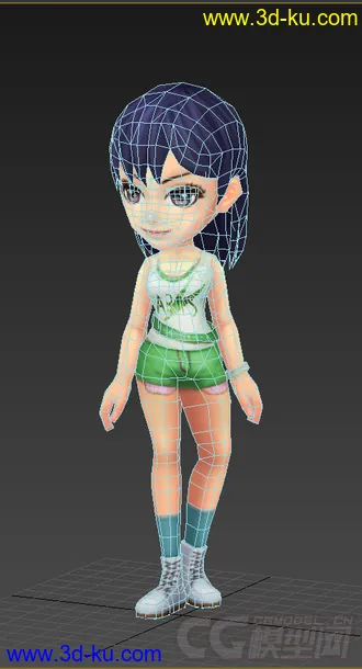 3D打印模型Q版低模，免费，女生的图片