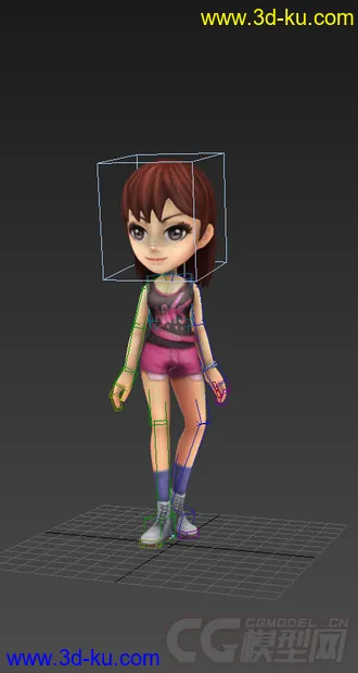 3D打印模型Q版低模，女生，免费的图片
