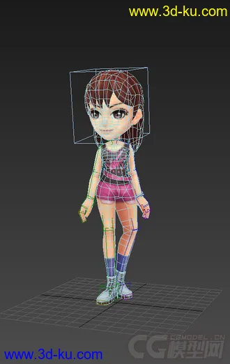 3D打印模型Q版低模，女生，免费的图片