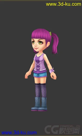 3D打印模型Q版女生，低模，免费的图片
