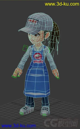 3D打印模型Q版低模，女生，免费的图片