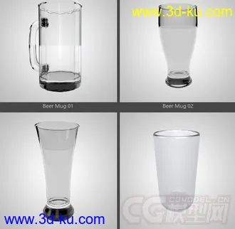 3D打印模型各种玻璃杯以及红酒瓶的图片