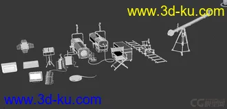 3D打印模型电视台设备 电影设备 拍摄设备 拍片设备的图片