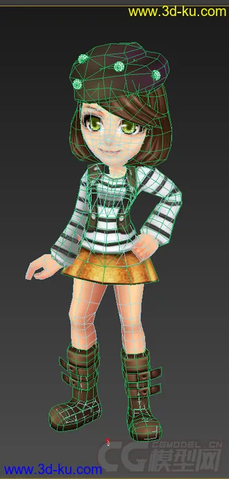 3D打印模型Q版低模，免费女生的图片