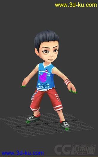 3D打印模型Q版小男孩，低模免费的图片