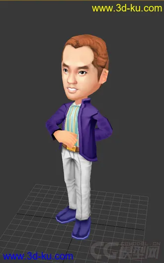 3D打印模型Q版男人，低模免费的图片