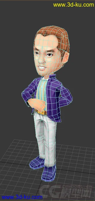 3D打印模型Q版男人，低模免费的图片