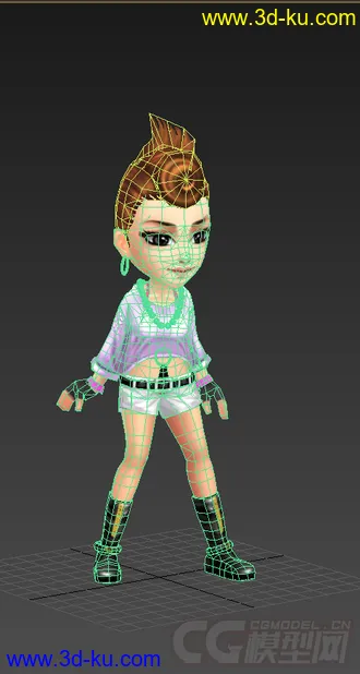 3D打印模型Q版女生，低模免费的图片