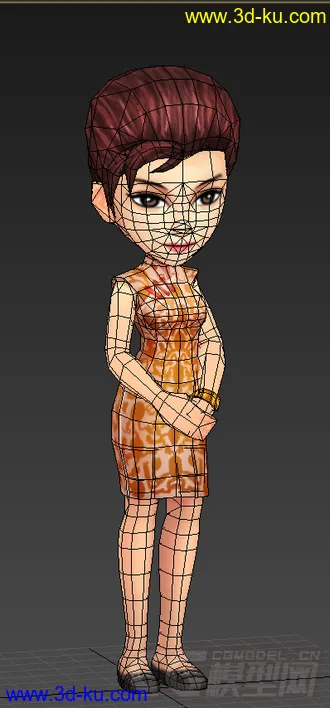 3D打印模型低模免费，女生，绑定动画的图片