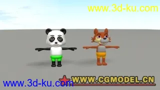 3D打印模型两狼 熊猫 角色 天空可参 考的图片