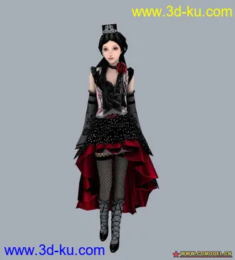 3D打印模型经典哥特式服装美女的图片