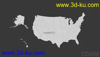 3D打印模型美国地图 带区域划分的图片