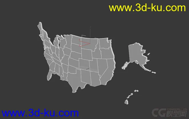美国地图 带区域划分模型的图片2
