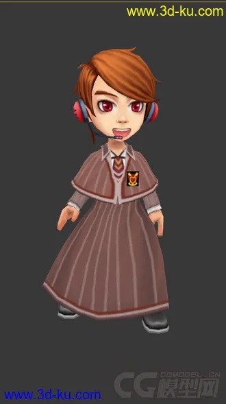 3D打印模型Q版低模，免费带绑定的图片