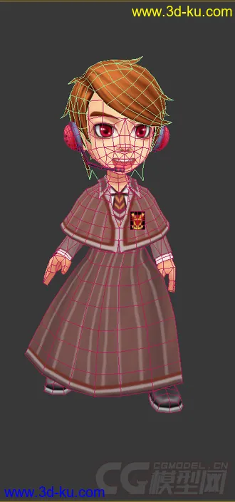 3D打印模型Q版低模，免费带绑定的图片