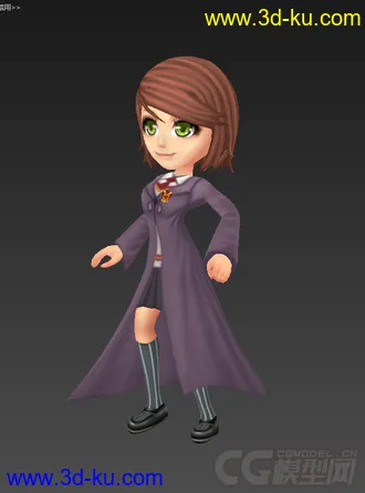 3D打印模型Q版低模，免费低模，女生的图片