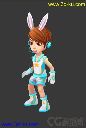 3D打印模型Q版低模。免费男人带绑定的图片