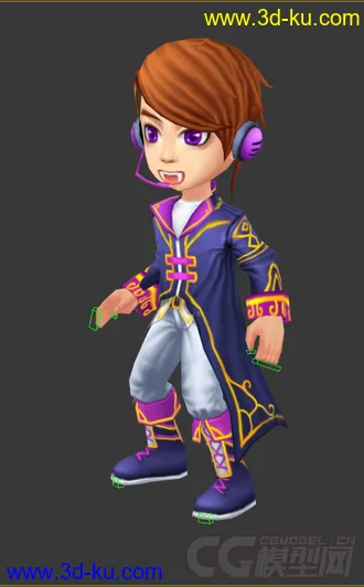 3D打印模型低模免费，Q版男生带绑定的图片