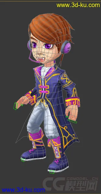 3D打印模型低模免费，Q版男生带绑定的图片