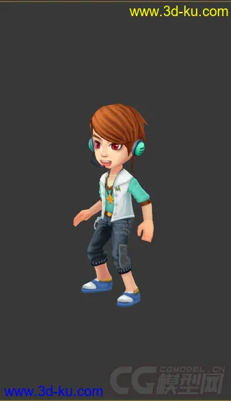 3D打印模型Q版低模，免费男生带绑定的图片