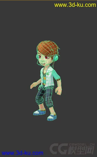 3D打印模型Q版低模，免费男生带绑定的图片