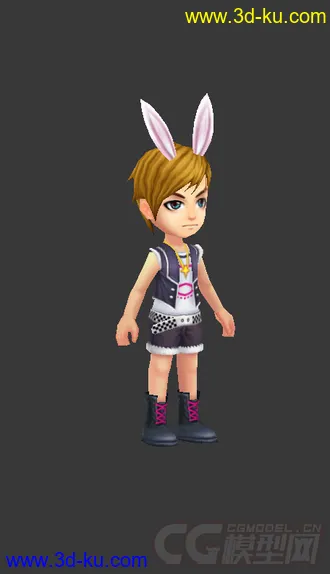 3D打印模型Q版男人，低模免费带绑定的图片