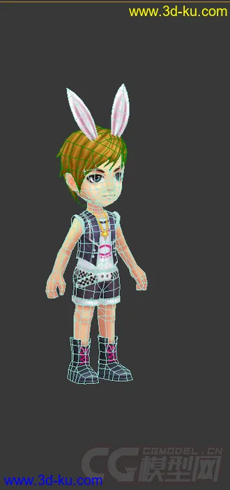 3D打印模型Q版男人，低模免费带绑定的图片