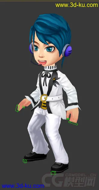 3D打印模型Q版低模，男生免费有绑定的图片