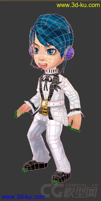 3D打印模型Q版低模，男生免费有绑定的图片