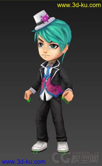 3D打印模型Q版低模，男生免费绑定动画的图片