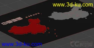 [blender模型]中国地图 各省划分的图片