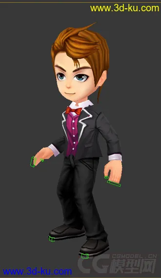 3D打印模型Q版低模，免费男生的图片