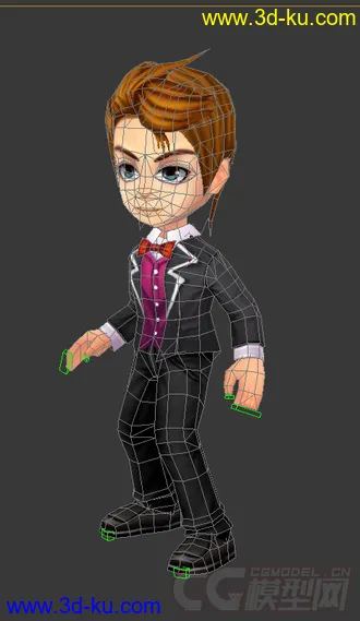 3D打印模型Q版低模，免费男生的图片