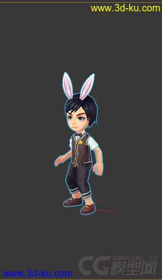 3D打印模型低模男生，免费带绑定的图片