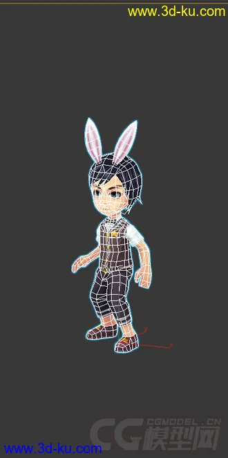 3D打印模型低模男生，免费带绑定的图片