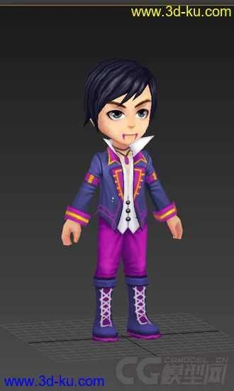 3D打印模型Q版低模，免费男生带绑定的图片