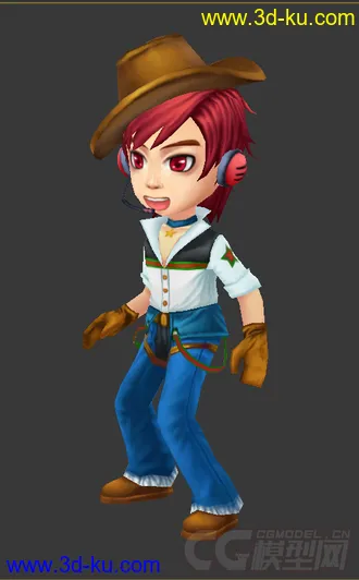 3D打印模型Q版男生，低模免费带绑定的图片