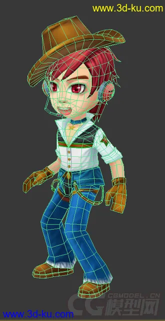 3D打印模型Q版男生，低模免费带绑定的图片