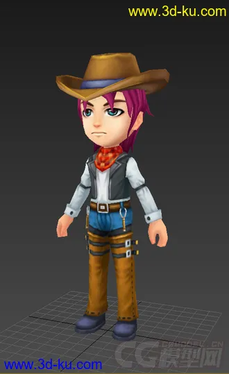 3D打印模型Q版低模，免费男人带绑定的图片